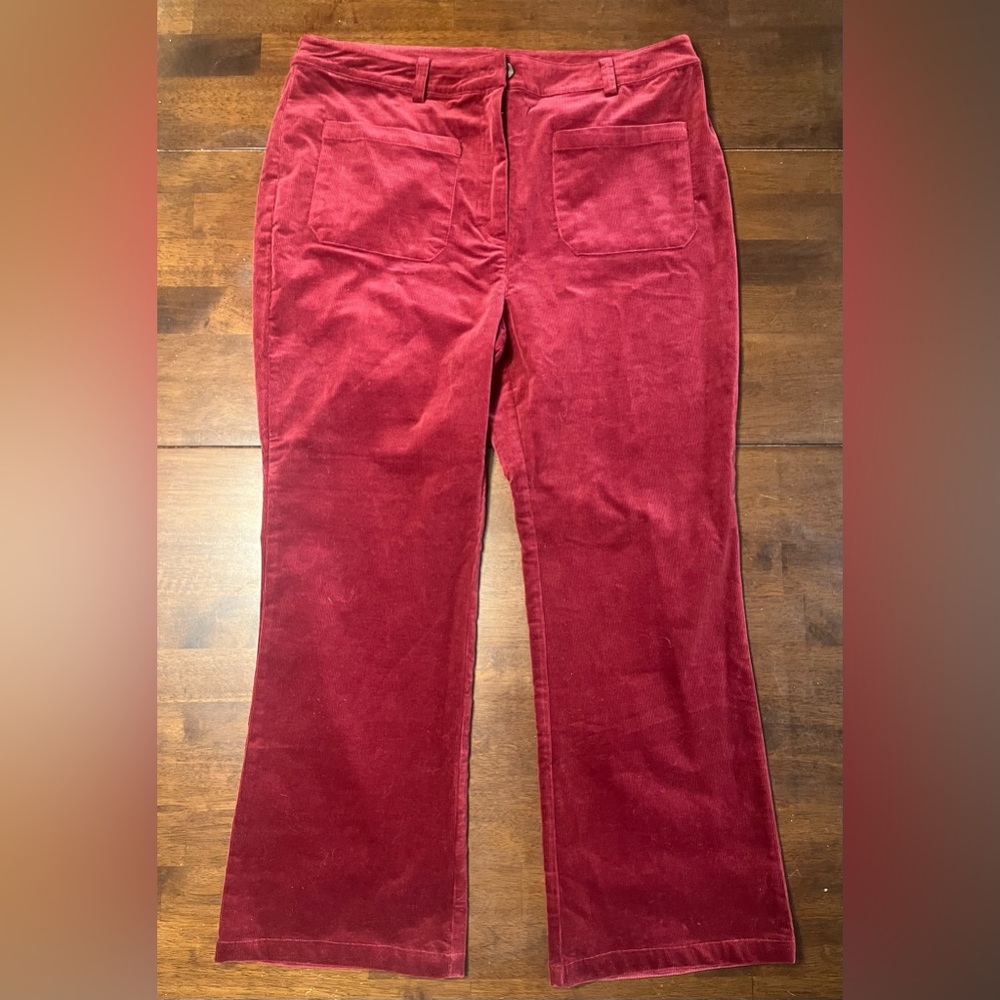 Red Flare Cut Pants